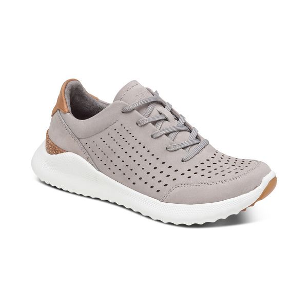 Aetrex Women's Laura Arch Support Sneakers - Grey | USA SVM0D6H